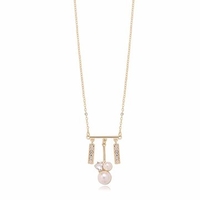 Balancing Style Sweet Alloy Pearl Rhinestone Crystal Balancing Necklace