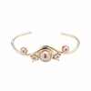 Balancing Style Vintage Alloy Bracelet Rhinestone Pink Pearl Bracelet