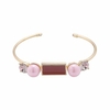 Balancing Style Vintage Alloy Bracelet Rhinestone Red Stone Pearl Alloy Bracelet