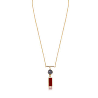 Balancing Style Vintage Alloy Rectangle Black Pearl Pendant Necklace