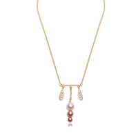 Balancing Style Vintage Alloy Tassel Rhinestone Leaves Pearl Necklace