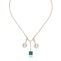 Balancing Style Vintage Alloy Tassel Square Pearl Neckalce