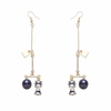Balancing Style Vintage Balancing Black Pearl Square Long Rhinestone Earrings