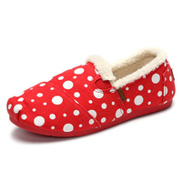 Ball Dot Cute Slip On Canvas Flat Lazy Shoes For Women