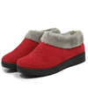 Ball Dot Fur Lined Pure Color Slip On Ankle Work Flat Boots