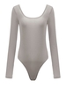 Basic Backless Long Sleeve Pure Color Women Short Jumpsuit