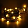 Battery 2.5M 20 LED Furry Snow Ball LED String Lights Edelweiss Christmas Garland Decor