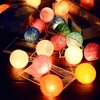 Battery Operated 30LEDs Pastel Cotton Ball String Light for Holiday Wedding Valentine