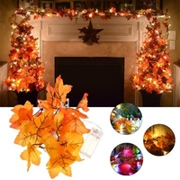Battery Powered 1.65M 10LEDs Fall Leaves Shaped