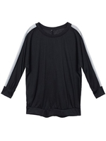 Batwing Patchwork Chiffon Loose Casual Women Sweatshirt