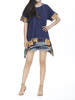Batwing Ethnic Splicing Loose Women Casual T-Shirt