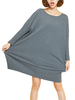 Batwing Loose Solid Casual Elastic Long Sleeve Knit Women Dress
