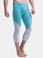 Beach Quick Drying Bodybuilding Calf Length Swim Trunks for Men