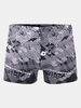 Beach Surf Sports Inside Pocket Gray Printing Fashion Boxers Swim Trunks for Men