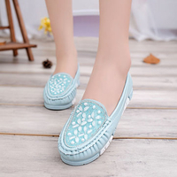 Bead Crystal Slip On Flat Casual Color Match Shoes