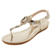 Beaded Crystal Clip Toe Buckle Flat Bohemia Sandals
