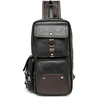 Big Capacity Chest Bag PU Leather Crossbody Bag Patchwork Sling Bag For Men