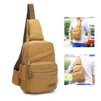 Big Capacity Multi Pocket Chest Bag Crossbody Bag Canvas Shoulder Bag For Men