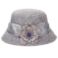 Big Flower Flax Sunshade Hat Breathable Hollow Out Linen Beach Straw Cap