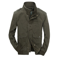 Big Pockets Epaulets Stand Collar Jacket