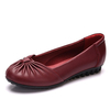 Big Size Bowknot Pure Color Leather Slip On Casual Flat Shoes