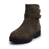 Big Size Buckle Fur Lining Ankle Short Warm Flat Boots
