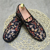 Big Size Butterfly Printing Flat Slip On Canvas Loafers