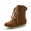 Big Size Button Ankle Heel Increasing Flat Lace Up Boots