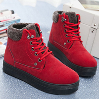 Big Size Button Lace Up Metal Ankle Platform Boots
