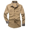 Big Size Casual Cotton Work Shirts Slim Fit Lapel Long Sleeve Cargo Shirts For Men