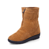 Big Size Corduroy Zipper British Style Mid Calf Flat Fur Lining Boots