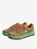 Big Size Cute Star Fluorescence Lace Up Light Up Casual Sport Shoes