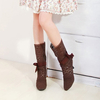 Big Size Elegant Lace Bowknot Slip On High Heel Boots