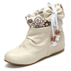 Big Size Flower Bowknot Lace Heel Increasing Folded Ankle Boots