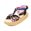 Big Size Flower Colorful Buckle Peep Toe Platform Sandals