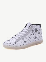 Big Size Fluorescent Light Up Star High Top Lace Up Flat Casual Sport Sneakers