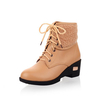 Big Size Folded Lace Up Platform Ankle Boots For Women
