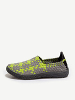 Big Size Kniting Flat Weave Color Match Slip On Casual Elastic Shoes
