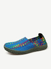 Big Size Knitting Weave Colorful Soft Slip On Flat Athletic Shoes