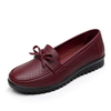 Big Size Leather Bowknot Pure Color Soft Casual Office Shoes