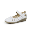 Big Size Leather Hollow Breathable Out Slip On Hook Loop Flat Shoes
