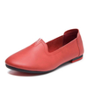 Big Size Leather Pure Color Soft Flat Casual Loafers