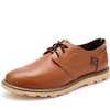 Big Size Men Leather Pure Color Lace Up Flat Casual Shoes