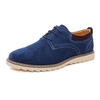 Big Size Men Suede Color Match Lace Up Casual Flat Oxford Shoes