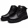 Big Size Men Winter Warm Ankle Lace Up Leather Button Boots