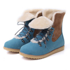 Big Size Multi-Way Lace Up Warm Flat Fur Lining Ankle Boots
