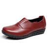 Big Size Pure Color Soft Leather Slip On Work Flat Shoes