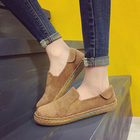 Big Size Scrub Comfortable Casual Round Flat Shoes For Women