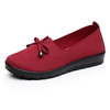 Big Size Soft Bowknot Pure Color Stitching Slip On Flat Lazy Loafers