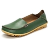 Big Size Soft Leather Pure Color Metal Slip On Comfortable Lazy Loafers